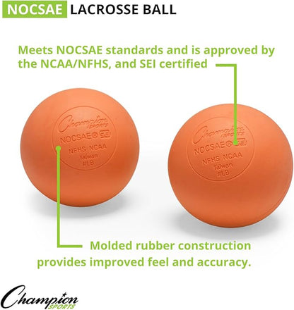 Champion Sports Lacrosse Balls & Rhino Skin Balls – Official Size, SEI Certified, Multiple Colors