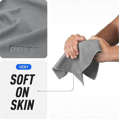 Sweat Absorbing Handkerchiefs - The Original Pocket-Sized Sweat Towels - Quick-Dry Microfiber Sweat Rags for Face, Hands, & Body - Men & Women - Gym, Sports, and Work (Grey: 5 Pack)