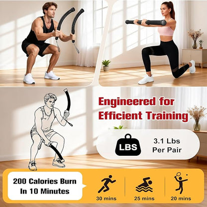 Relife Ropeless Battle Ropes, 2 in 1 Weighted Cordless Battle Ropes for Home Gym - Portable Home Gym Equipment for HIIT, Strength Building, Low-Impact Cardio for Men & Women