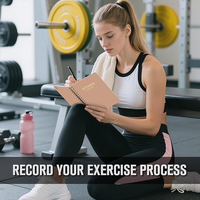 Workout Journal, Fitness Journal for Women & Men, A5 Workout Log Exercise, Fitness Trackers Plan Week With Goals, Calendar, Loss Weight Diet Training, Progress, Gym & Home Workouts (Pink)