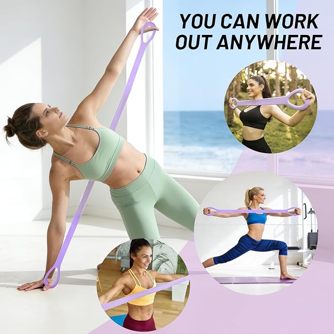 Figure 8 Exercise Bands,8 Shaped Resistance Band,Set of 3 Resistance Bands for Arms with Handles for Working Out,Arm,Back,Leg,Shoulder Training Elastic Ropes,Therapy, Pilates, Home Workout Equipment