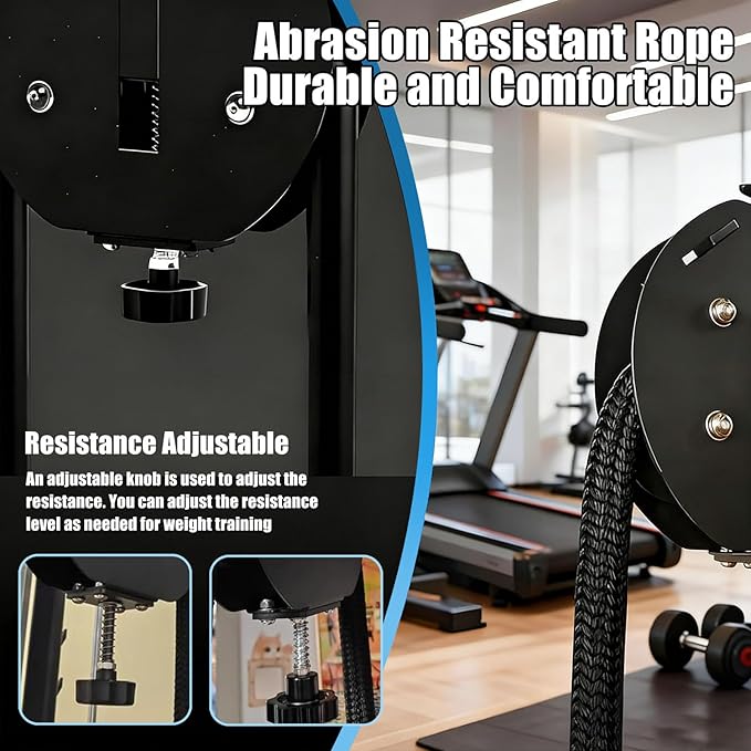 Endless Rope Trainer, Resistance Training Machine - Pulley Rope Trainer - Home Gym Strength Trainer with Adjustable Resista for Full Upper Body Workout at Home Red