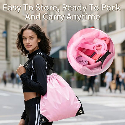 Home Pilates Essentials Kit for Women，Pilates Ring and Ball Magic Circle Booty Bands 8 Resistance Band Toning Fitness Essentials Starter Set Accessories(Pink)