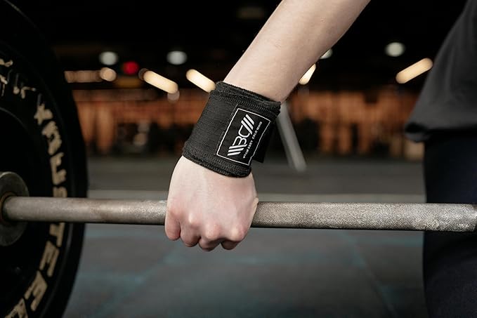 WARM BODY COLD MIND - Premium Cotton Weight Lifting Wrist Wraps for Cross Training, Powerlifting, Deadlift, Weightlifting, Gym, Wrist Straps, Workout, Fitness, Heavy-Duty Support with Thumb Loop