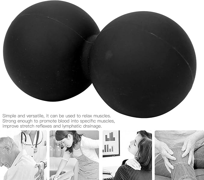 Gel Exercise Peanut Ball Yoga Gym Fitness Body Relax Massage Ball Relieve Pain (Black)
