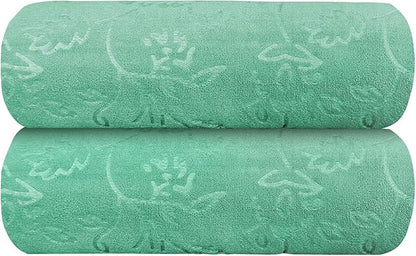 JML Microfiber Bath Towels, Oversized Bathroom Towel 2 Pack 40" x 80", Super Absorbent and Fast Drying, Soft Large Microfiber Bath Sheet for Beach, Sport, Fitness, Yoga, Green