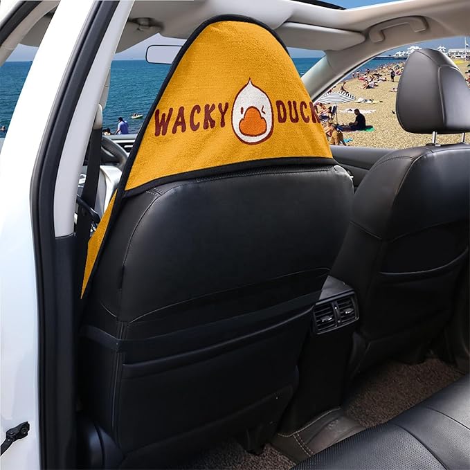 Duck and Beer Pattern Car Seat Cover Front Set (2-Piece) - Hand-Painted Funny Design, Universal Fit for Most Sedans and SUVs, Sweat Absorbent Towel Base Protector, Machine Washable