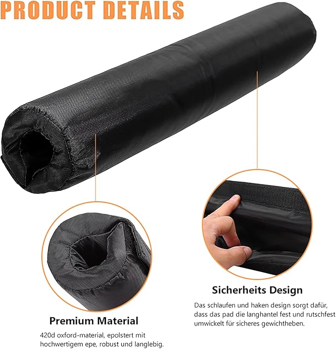 Barbell Pad Squat Pad with High Density Foam for Weightlifting Neck and Shoulder Protection Ideal for Squats Lunges and Hip Thrusts Durable 420D Oxford Fabric Exterior 35cm Length