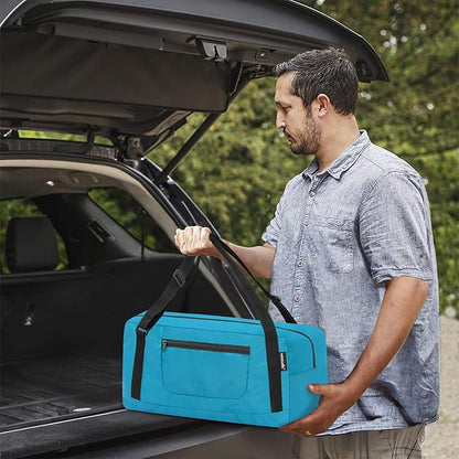 HOLYLUCK Foldable Travel Duffel Bag For Women & Men Luggage Great for Gym - sky blue