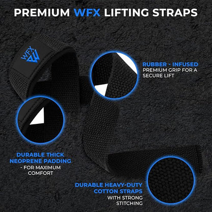 Weight Lifting Straps Wrist Support Padded Neoprene Gym Cross Training Hand Bar Weightlifting Straps Fitness Bodybuilding Power Exercise Grips Deadlift Men Women