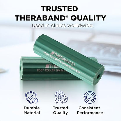 THERABAND Foot Roller for Foot Relief, Massage Ball Roller for Arch Discomfort, Plantar Fasciitis Treatment, Heel Spurs Reliever, Tired Feet, Best Foot Massager with Ridges for Self Myofascial Release