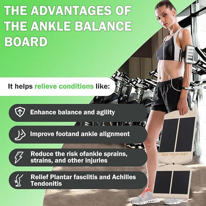 Ankle Balance Board - Adjustable Side Thrust Kick AxisBoard Non-Slip Design with Stability Bars for Foot Strength Training & Home Gym Workouts