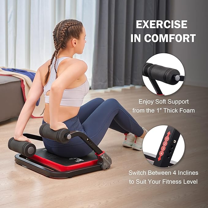 ZELUS Ab Machine with Resistance Bands for Home Gym, 2 in 1 Ab Workout Equipment with Rebound Assist 4 Intensities, Core Strength Trainer Whole Body Exercise Fitness Equipment for Home Workouts