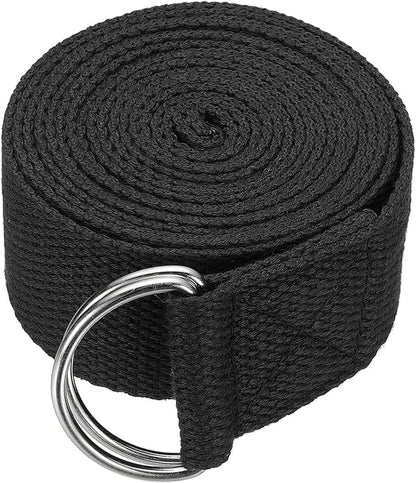 Yoga Strap for Stretching, Athletic Stretch Band with Adjustable Metal D Ring Buckle Yoga Bands