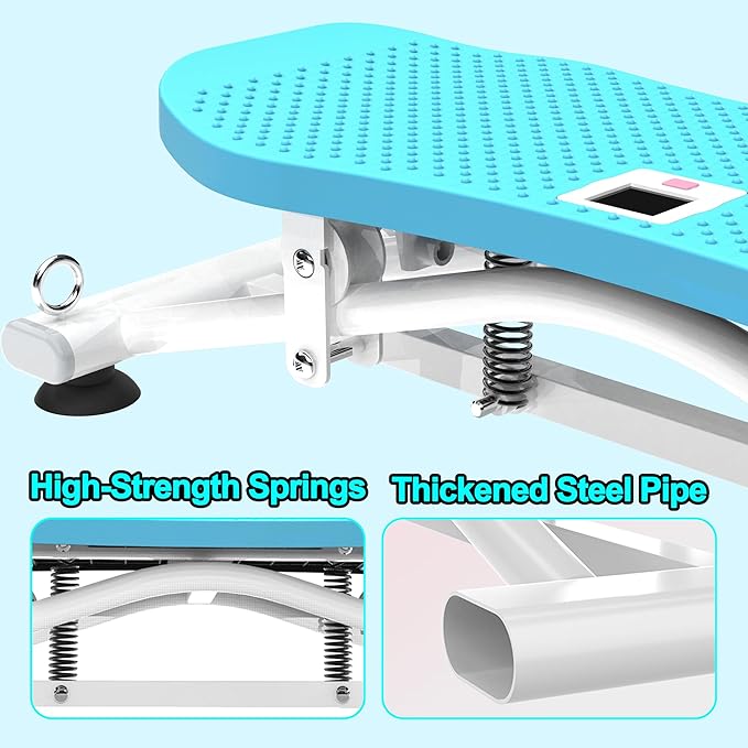 KINMAC Indoor Ski Simulator with Resistance Bands - Balance Board Home Gym Sliding Machine for Full-Body Cardio, Non-Slip Base, Core & Leg Workout Trainer