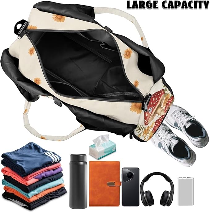 Gym Bag with Yoga Mat Holder Large Tote Bag With Multi Pockets for Women Men Dry Wet Separated Pocket Carryall Yoga Tote Bag for Pilates Travel Workout Office