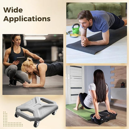 Gray Ab Roller Wheel, Core Trainer Ab Wheel With Knee Pad, Fitness Silent Gliding Disc For Home Gym