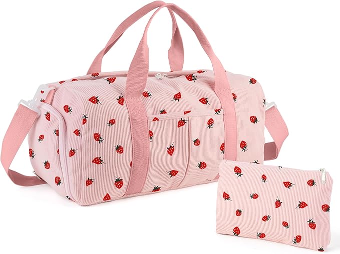 2PCS Gym bag for women, Duffle Bag with Wet Pocket & Shoe Compartment and item bag, Duffle Bag for Travel, Sports, Fitness & Workout