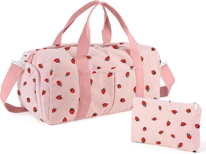 2PCS Gym bag for women, Duffle Bag with Wet Pocket & Shoe Compartment and item bag, Duffle Bag for Travel, Sports, Fitness & Workout