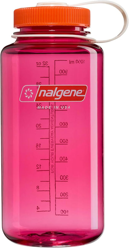 Nalgene 32 oz Wide Mouth Water Bottle | BPA-Free, Durable & Leak Proof, Lightweight Bottle for Hiking & Gym, Work & Travel