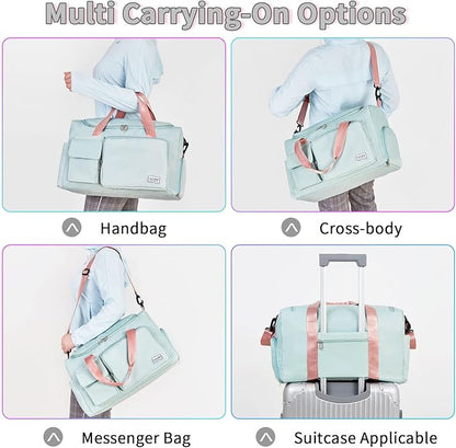 FIORETTO Women's Gym Duffle Bag with Shoes Compartment, 30L Capacity, Ideal for Travel, Gym, Sports, Duffel, Weekender