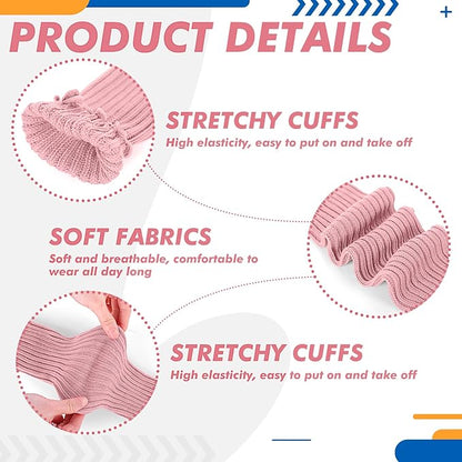 Hillban 4 Set 80s Leg Warmers for Women Men 80s 90s Accessories Neon Headband Wristband Workout Outfit for Carnival Party
