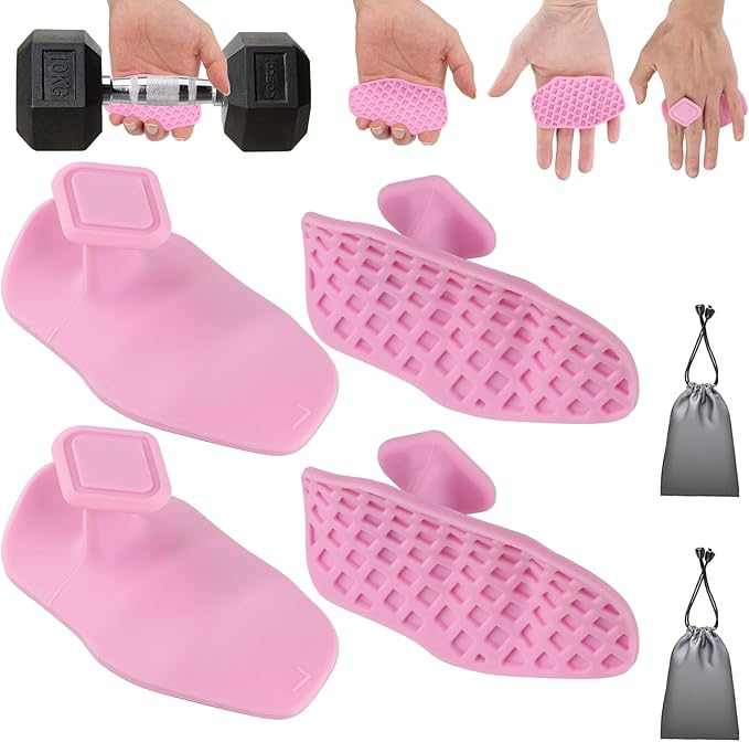 4-PCS Rypt Grip for Weight Lifting Deadlift Rows-Rubber Anti-Slip Ergonomic Lifting Gloves for Men and Women Training Palm Protectors for Gym Intensive Training and Exercise