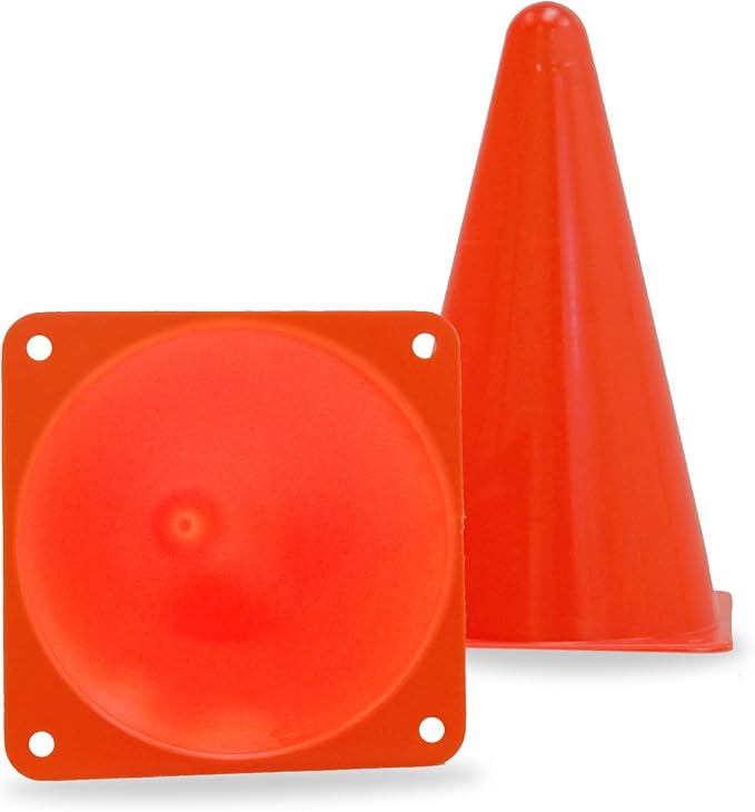 JORESTECH 9" Inch Orange Cones for Sports Agility Traffic Field Road Soccer (Set of 12)