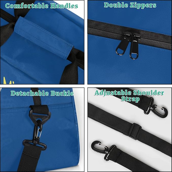 Personalized Martial Art Bag Duffel Bag for Boys Girls, Custom Taekwondo Karate Bag for Travel Weekender Practice Blue