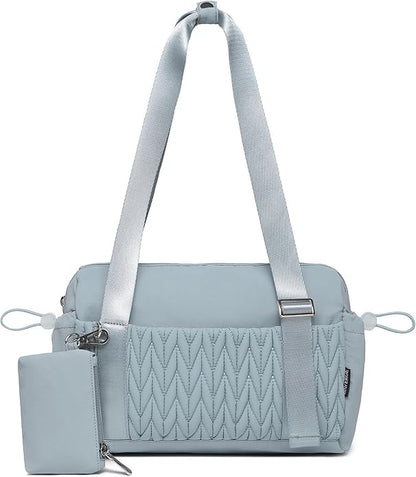 Small Gym Bag for Women Quilted Mini Tote with Wet Compartment and Coin Purse, Cute Duffle Bag for Girls Workout Sport Travel