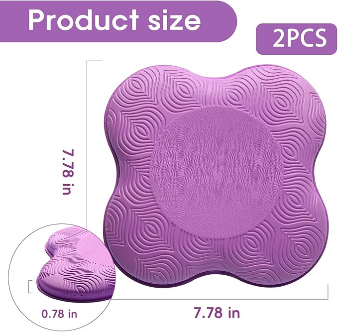 2 Pack Yoga Knee Pads Mat Set - Extra Thick Foam Kneeling Pad Cushion for Knees, Elbows, Wrists, Head - Yoga Essentials for Women Men, Non-Slip Pilates, Meditation, Floor Workouts