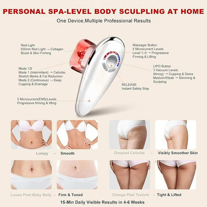 4-in-1 Electric Cellulite Massager & Body Sculpting Machine -5 Modes Adjustable, Cordless Slim-Sculpt Device for Belly, Thighs, Arms&Face- Postpartum Recovery&Cellulite Reducer&Lymphatic Drainage