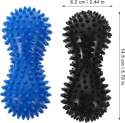 VILLCASE 2pcs Peanut Shaped Spiky Plastic Massage Balls for Muscle Relaxation and Rehabilitation Training, Foot and Body Therapy Device for Deep Tissue Massage and Relief