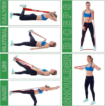 Resistance Bands, Pull Up Bands, Workout Bands for Exercise, Thick Heavy Resistance Band Set with Door Anchor, Elastic Bands for Body Stretching, Training at Home/Gym for Men & Women