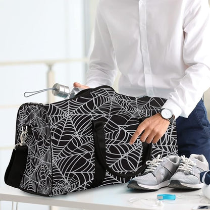 Travel Duffel Bag Spider Web Network Pattern Sport Gym Bag Weekender Overnight Bag carry on bag Training Shoulder for Women Men Boys Girls