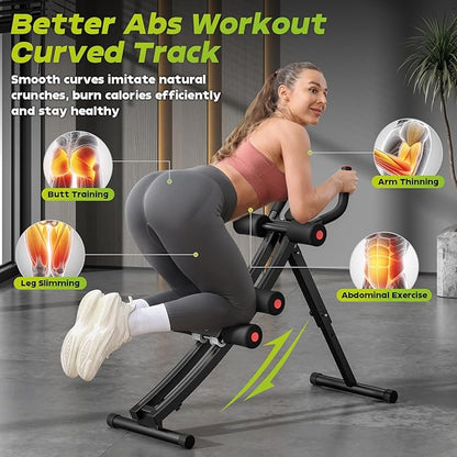 BODY RHYTHM Dual-Track Ab Machine with 4 Adjustable Heights, Foldable Core & Abdominal Exercise Machine, Total AB Workout Equipment for Home Gym, Ab Women Exercise Fitnes Trainer.