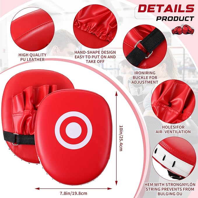 Poen 7 in 1 Taekwondo Kick Pad Boxing Training Equipment Punching Mitts Martial Arts Wrist Band Adjustable Soft Pads Set for Karate Muay Thai MMA Training
