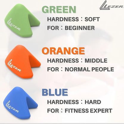 LEZER, Trigger Massage Point, Manual Massage Ball, Muscle Knots Relief Tool, Myofascial Release, Physical Therapy, Plantar Fasciitis, Set of 2 (Blue Trigger and Black Ball)