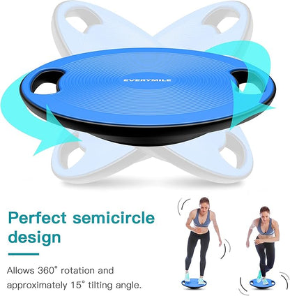EVERYMILE Wobble Balance Board, Exercise Balance Stability Trainer Portable Balance Board with Handle for Workout Core Trainer Physical Therapy & Gym No-Skid Surface
