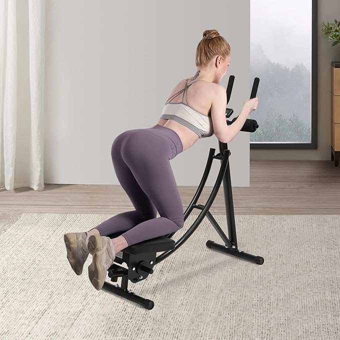 Ab Workout Equipment, Folding Ab Exercise Machine with LED Display Screen, 3-Level Adjustable Ab Trainer Machine with 330lbs Bearing Capacity, Abdominal/Core Fitness Equipment for Home Company Gym