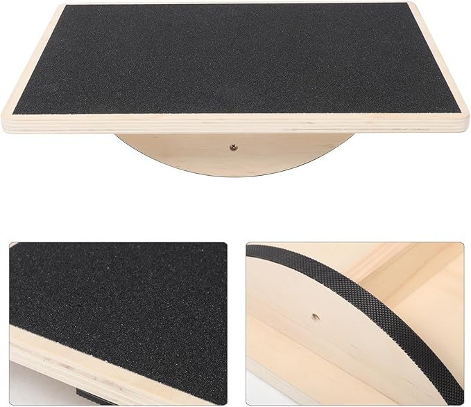 Lurrose Solid Board Anti-slip Adult Fitness Trainer Coordination Wobble Board for Home Workout Sensory Exercise Equipment