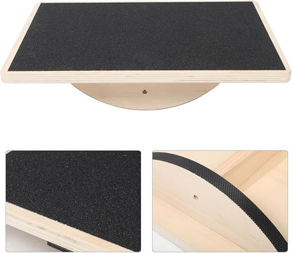 Lurrose Solid Board Anti-slip Adult Fitness Trainer Coordination Wobble Board for Home Workout Sensory Exercise Equipment
