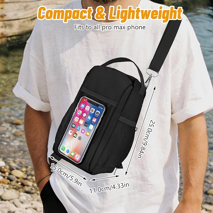 Magnetic Gym Water Bottle Bag with Strong Magnet Holder for Men and Women, Small Carrying Pouch for Phone Keys and Earbuds, Secure Metal Attachment for Gym and Sports Use