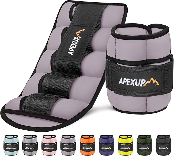 APEXUP 10lbs/Pair Adjustable Ankle Weights for Women and Men, Modularized Leg Weight Straps for Yoga, Walking, Running, Aerobics, Gym, Physical Therapy