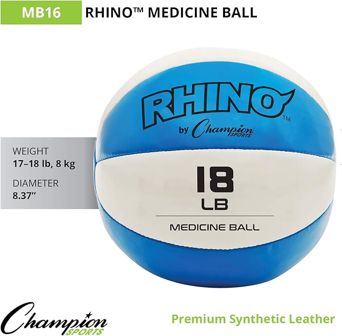Champion Sports Leather Medicine Balls – Durable Weighted Balls for Strength, Core & Conditioning Training