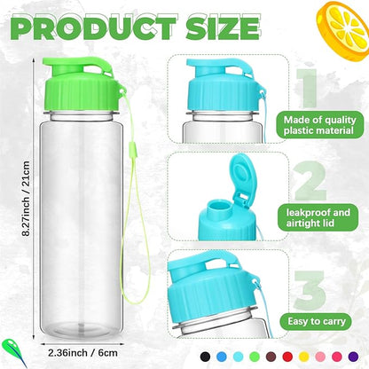 Mifoci 72 Pieces Water Bottle Bulk 17 oz Plastic Water Bottles Bulk Gym Sports Adults Reusable Large Bottles with Leak Proof Flip Top for Party Outdoor (Clear,Multicolor)