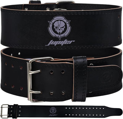 Weight lifting Belt (6mm Thick) - Genuine leather, offering back support. Double-pronged buckle, ideal for weightlifting, powerlifting, squats and deadlifts