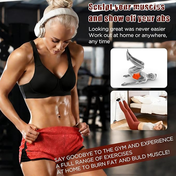 Resistance Bands with Fitness Bar, Power Pump System with Adjustable Resistance Levels, Portable Strength Training Equipment for Women, Home & Travel Workout