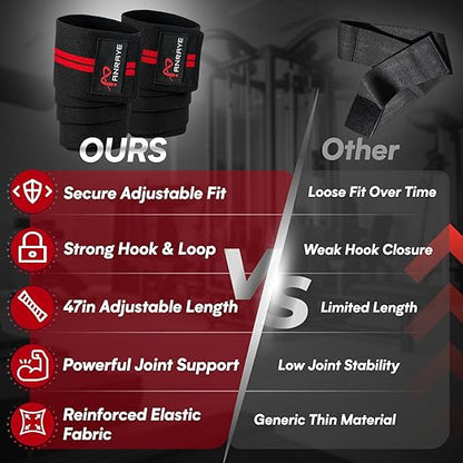 Anraye Elbow Wraps for Weightlifting - 47" Adjustable Compression Straps & Brace for Joint Support (1 Pair), Elbow Wraps Weight Lifting Men Women for Bench Press Powerlifting and Fitness Training
