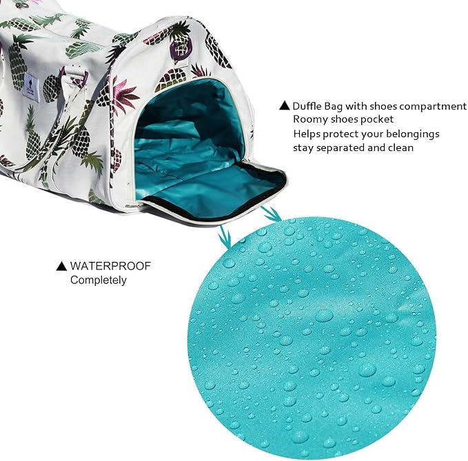 Original Floral Water Resistant Duffel Bag Gym bag Weekender Travel Bag for Gym Beach Travel Daily Bags